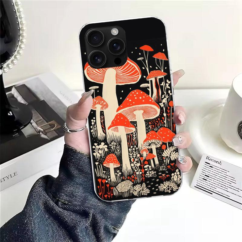 Colorful Mushroom Soft Phone Case For IPhone 11 17 Air 16E 16 Pro Max 15 + 14 Plus 13 Mini 12 Apple 7 SE 8 Fundas Coque 11 17 Ai