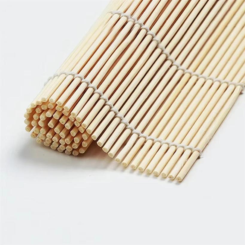 Exquisite Bamboo Sushi Mat with White Finish Seaweed Rice Roll Curling Non Stick Japanese Style Kitchen DIY Sushi Making Tool