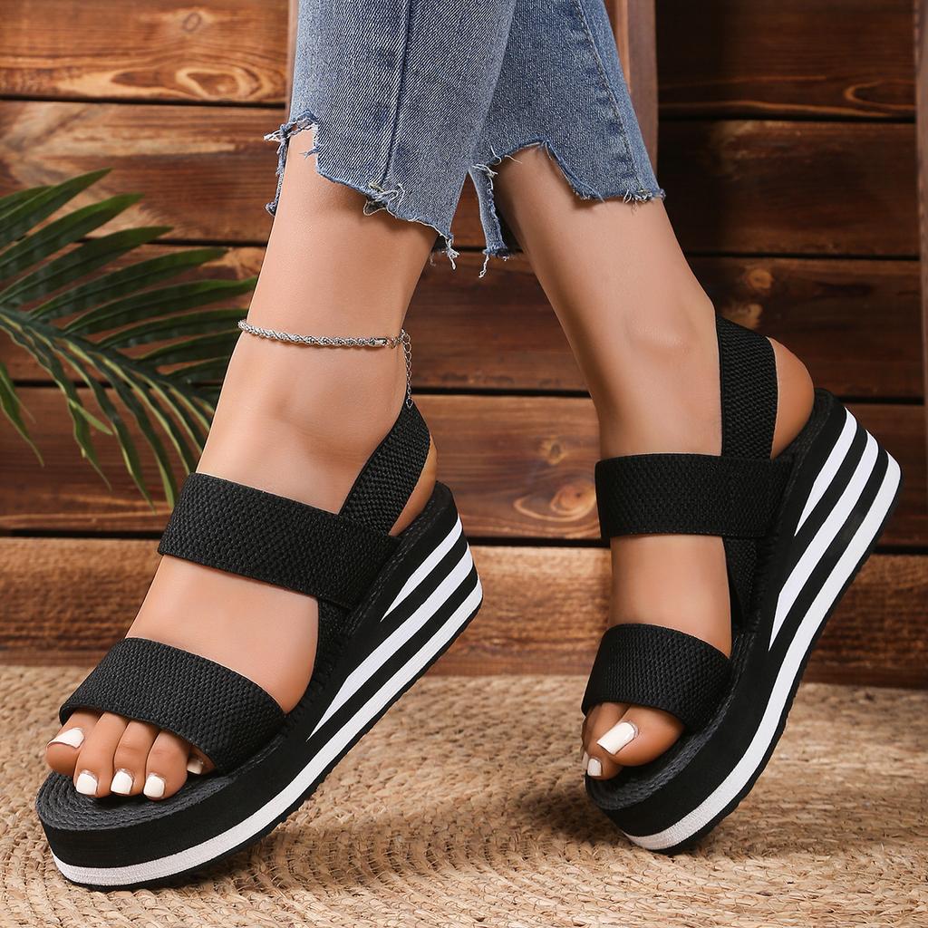 Fashion Women Sandals 2025 Summer Fashion Platform High Heels Beach Sandals Women Comfortable Wedge Shoes Outdoor Soft Soled Women Shoes