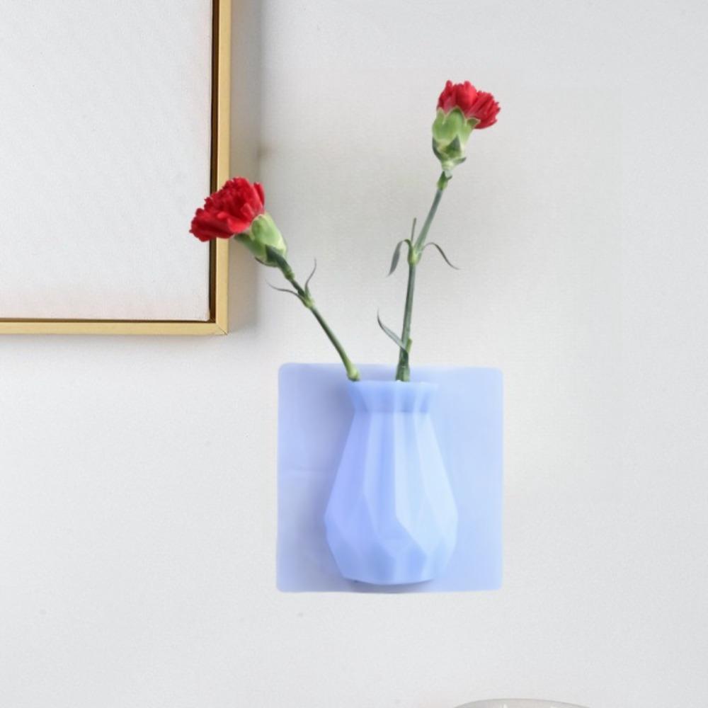 Silicone Magic Sticker Vase Reusable Decorative Vase Hot Wall-mounted Vase  Dried Flowers
