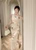 New Chinese-style Imperial Sister Improved Cheongsam Women's Summer New Sexy Pure Desire Printing Split-ended Hip-wrapped Neck Dress