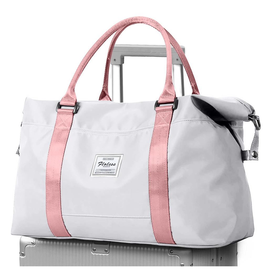 Geantă de călătorie, geantă de sport, geantă de gimnastică, genți de noapte pe umăr pentru femei cu mânecă pentru cărucior, geantă de transport pliabilă