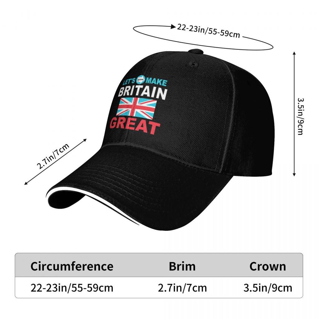 Baseball Caps Let's Make Britain GREAT Again UK Trending Graphic Unisex Casual Summer Caps