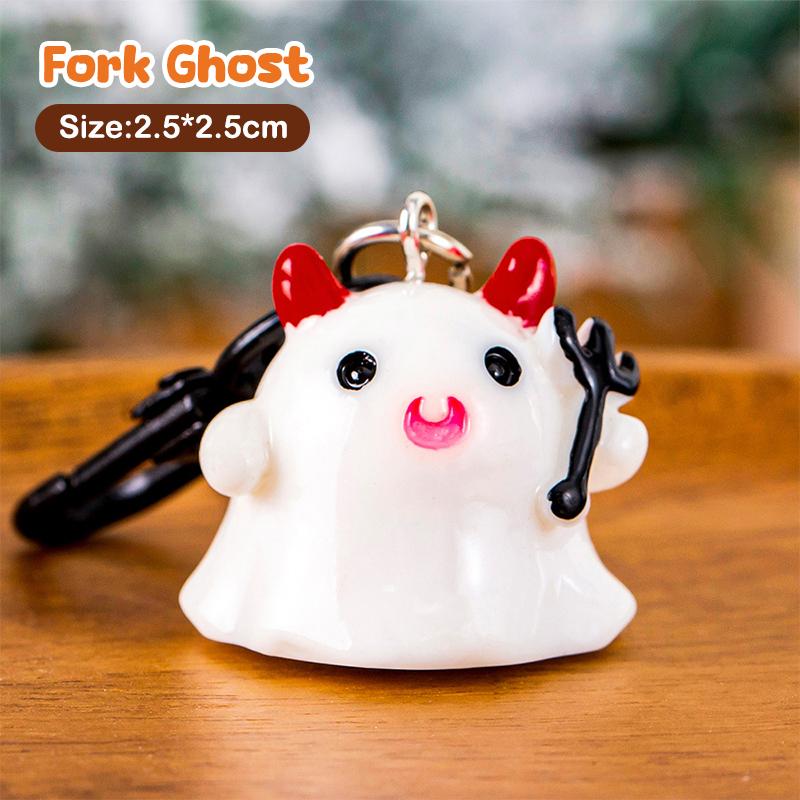 1/6Pcs Cartoon Halloween Keychain Cute Pumpkin Ghost Car Keyring Bag Earphone Cover Pendant Decoration Couple Friends Gifts