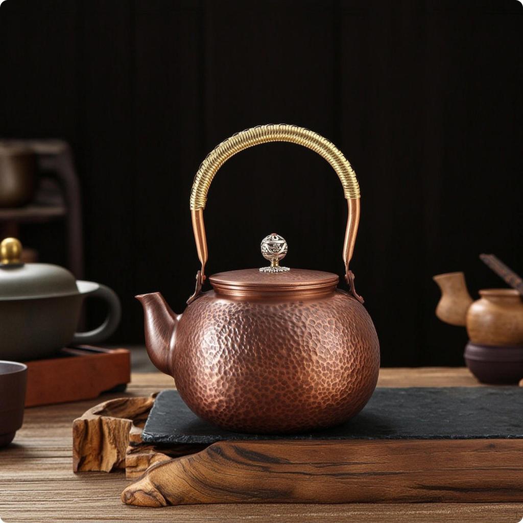 Hammered Copper Teapot Retro Thickened for Collectors