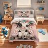 Cute Baby Cow Duvet Cover Set Floral Digital Print Bedding Set Microfiber Comforter Cover for Girls Bedroom Home Decor