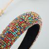 Baroque Full Colorful Rhinestones Sponge Padded Headband Hand Sewn Crystal Bridal Hairband Wedding Headpiece Gift