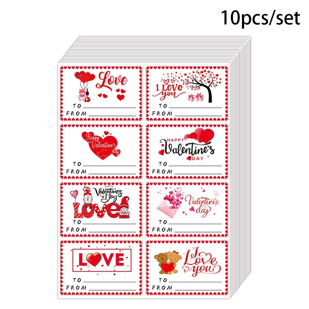Valentines Gift Day Wrap Labels With Square Selfadhesive Stickers Party For