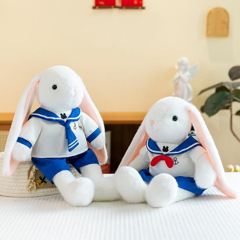 Navy Cartoon Rabbit Sailor Uniform Animal Stuffed Plush Toys Doll Gift Birthday