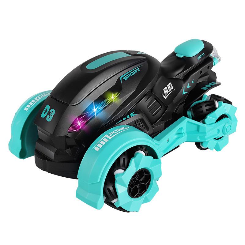 Children's Spray Stunt Motorcycle High-speed Drift Rotating Side Line USB Charging Off-road Remote Control Car