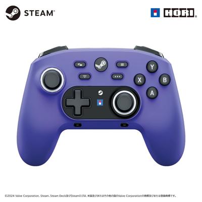 Wireless HoriPad for Steam (Luminous Violet) - Gaming Controller for PC, Bluetooth, Ergonomic Design