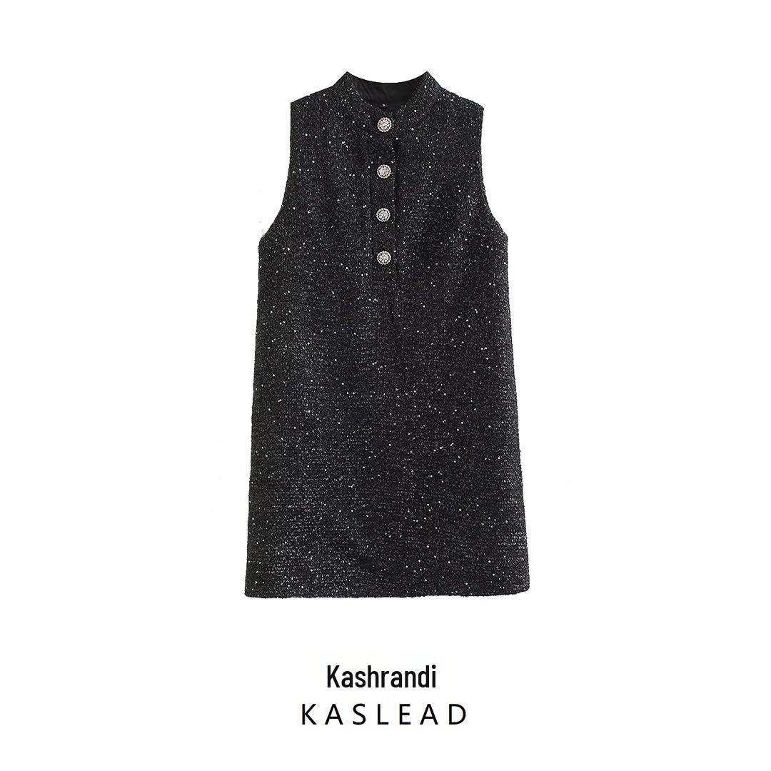 

Autumn 2024 Women s European & American Sequin Textured Mini Dress Small