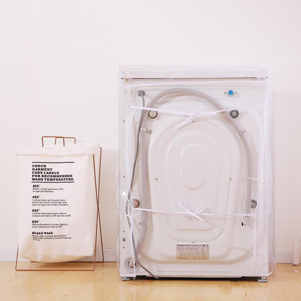 Drum Washing Machine Dust Cover With Smooth Zipper Transparent Waterproof Covers Household Dust Cloth For Washing Machine
