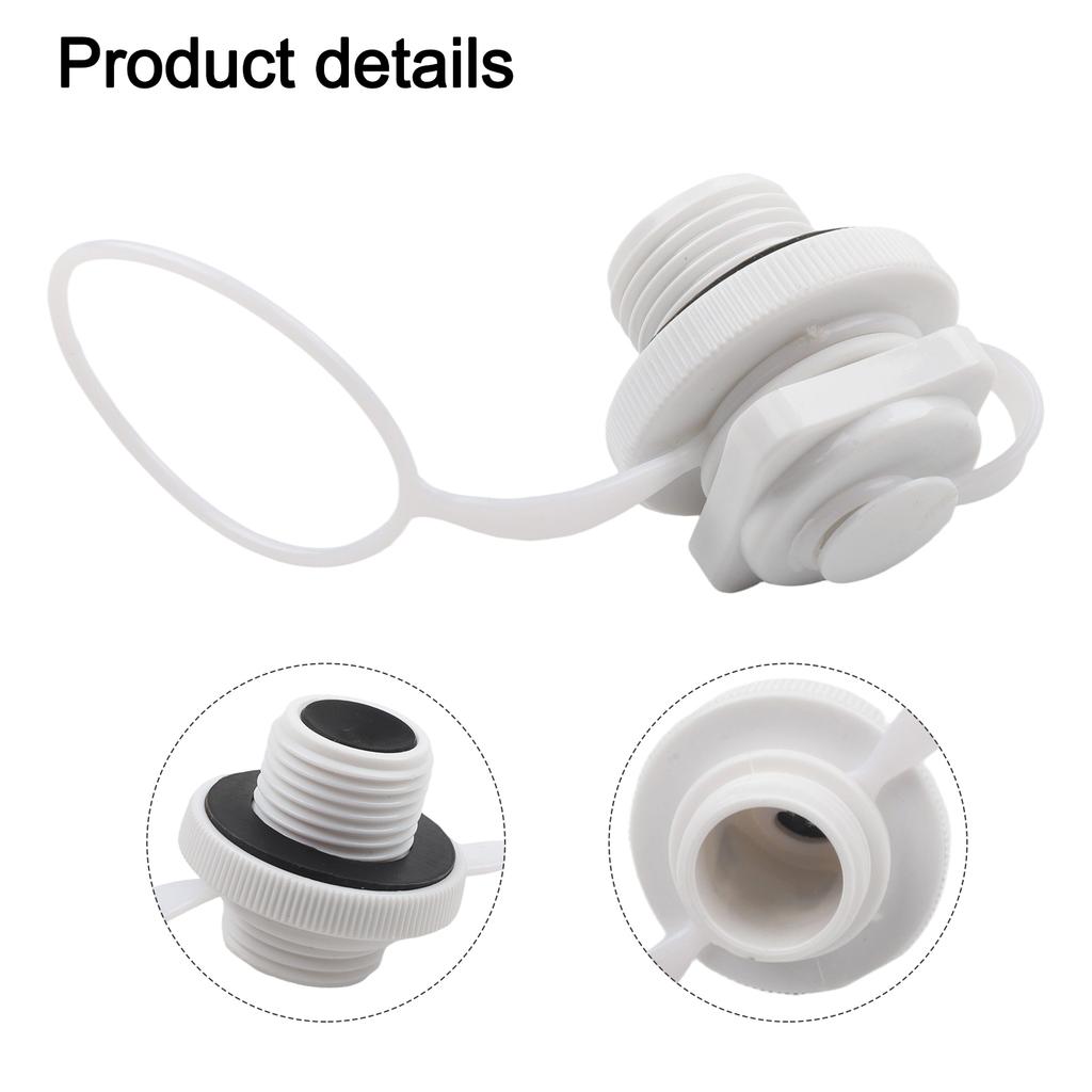 White Boston Air Valve One-way Inflation Valve Airbeds Approx. 22mm BIGMOUTH Boats Canoes Kayaks Plastic Pool Rafts