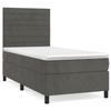 3143062 vidaXL Divan Bed and Mattress Dark Grey 90x200 Cm Velvet