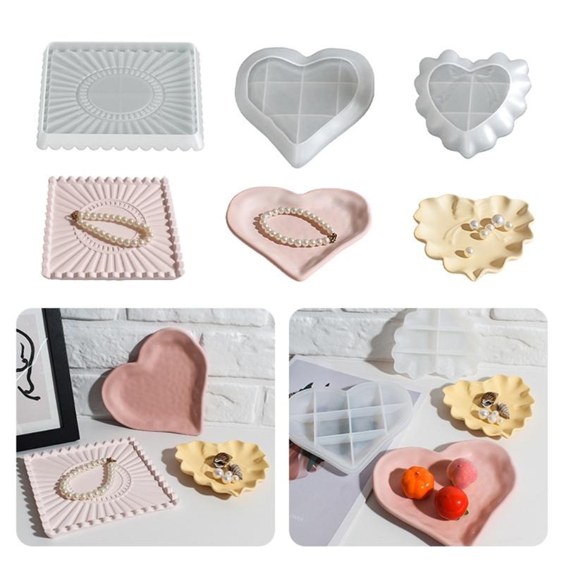 Quadratische und Herzform Silikon Tablettform Kreative Tablettformen für DIY Basteln Harz Seifenherstellung Kunstprojekte