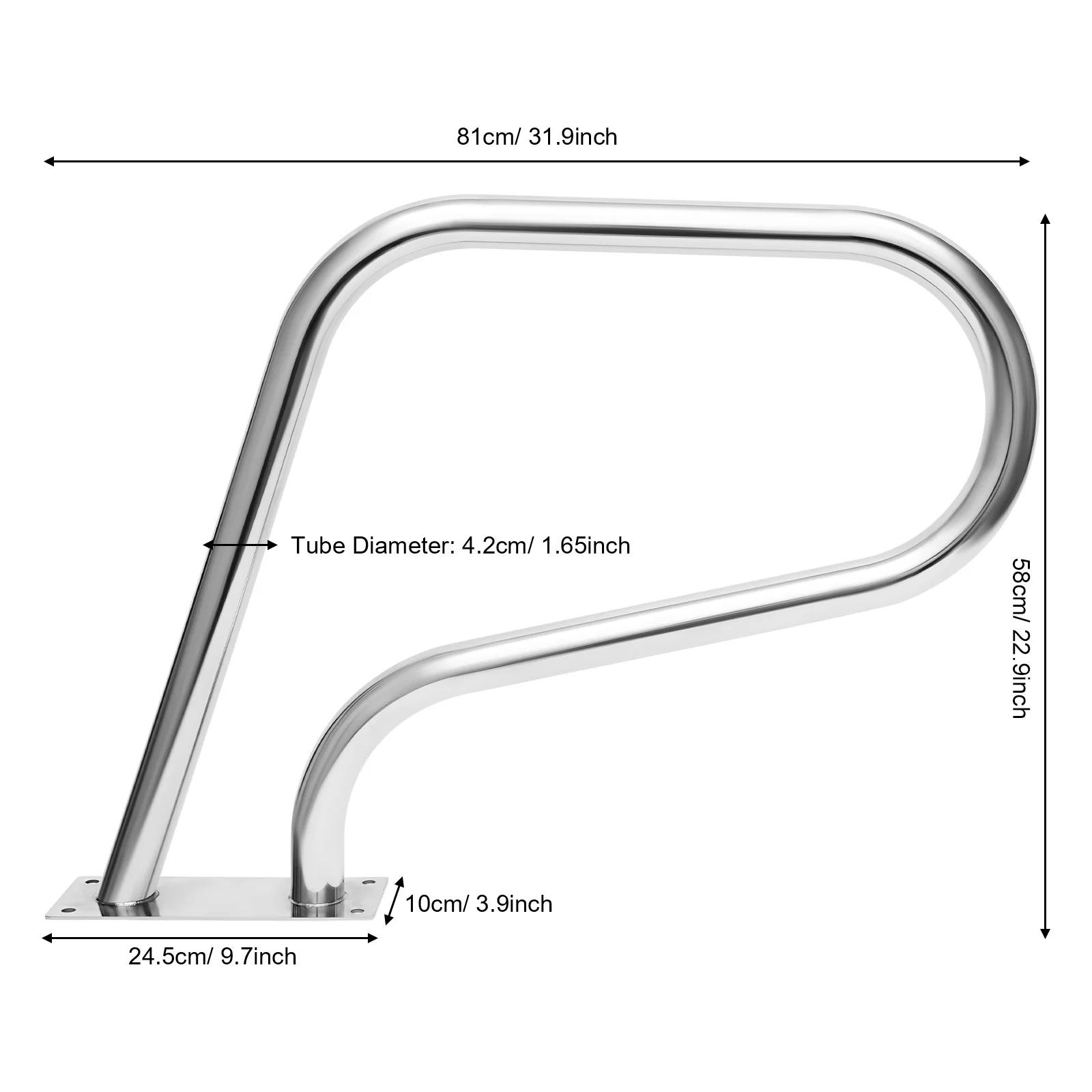 

Swimming Pool Handrail, Stainless Steel Pool Grab Rail Railing Stair Railing Portable Entry Aid Pool for Spa, Water Park серебряный