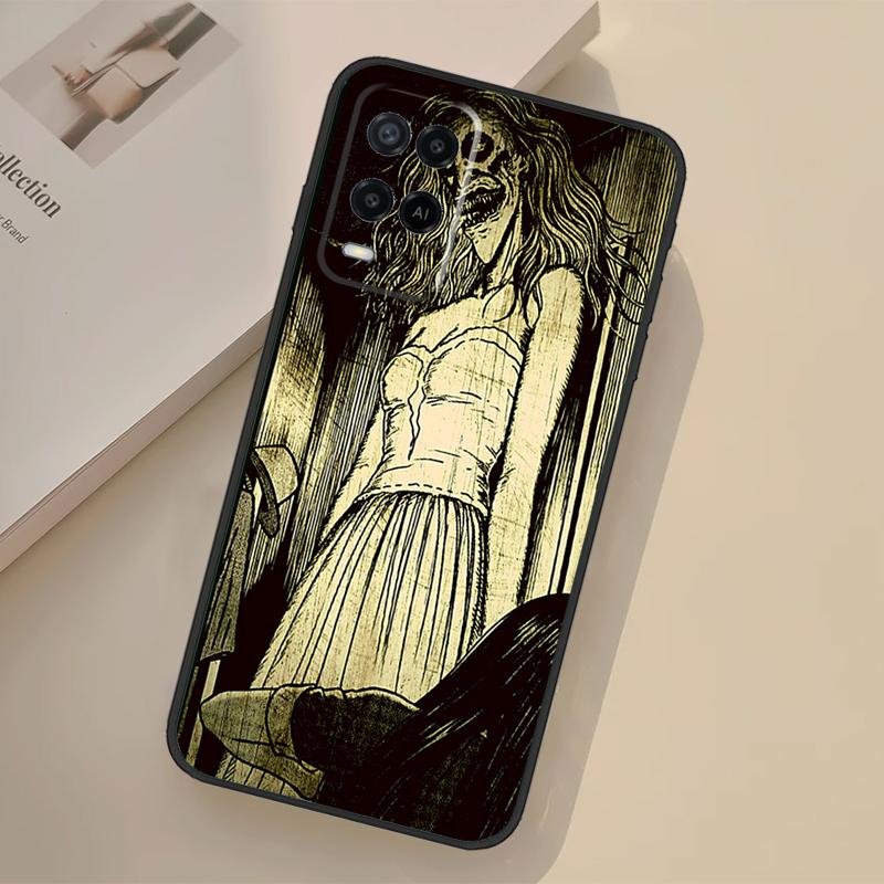 Horror Manga Style Case For Oppo A94 A74 A54 A80 A60 A40 A18 A38 A58 A78 A98 A96 A76 A16 A15 A17 A57 A77 A5 Pro