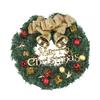 12 Inch Christmas Wreath Decoration for Front Door Artificial Wreath with Bells Balls Bows for Indoor Outdoor Holiday Decor