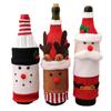 Qiao Ding Knitted Christmas Cartoon Wine Bottle Cover - Flannel Santa & Snowman Bag