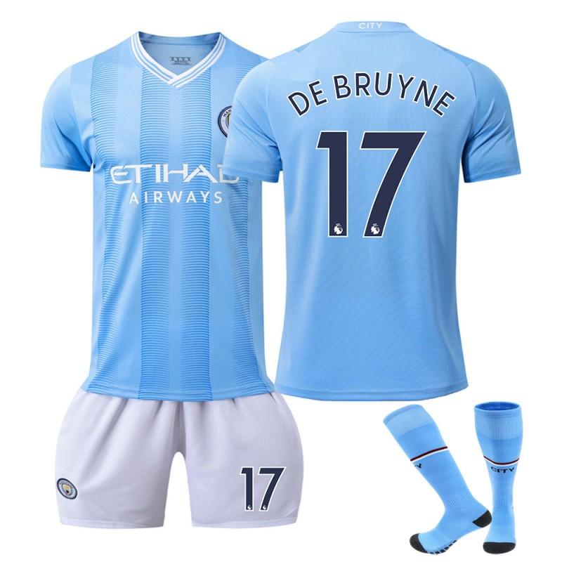 2324 Manchester City's Home Football Uniform No. 9 Harland 10 Glalish 17 De Braunet Fan Version Short Sleeves