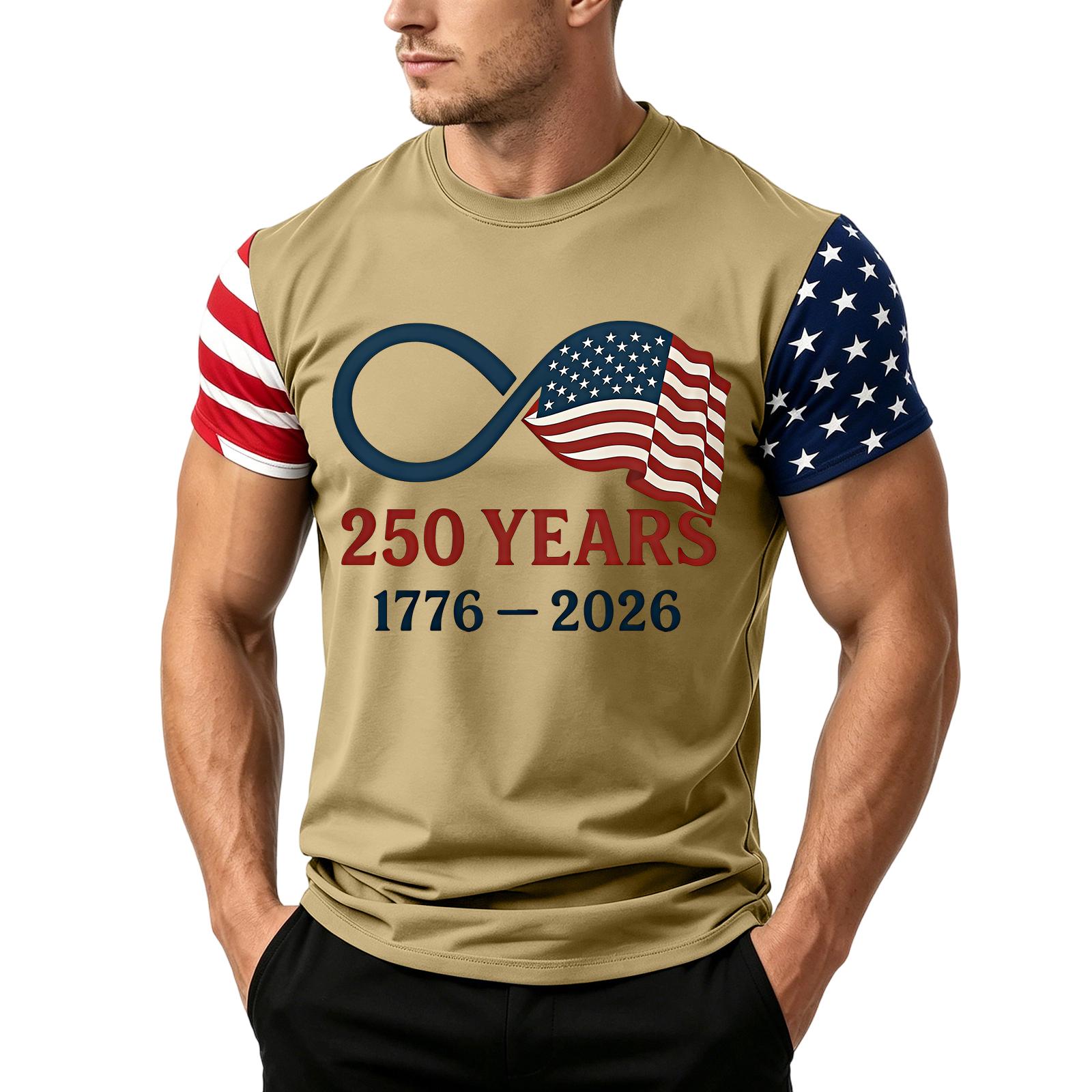 

Men s Loose Fit Casual Short Sleeve T Shirt Summer Daily Wear Crew Neck Lightweight Comfortable Top with Flag Print Design XXL зелёный