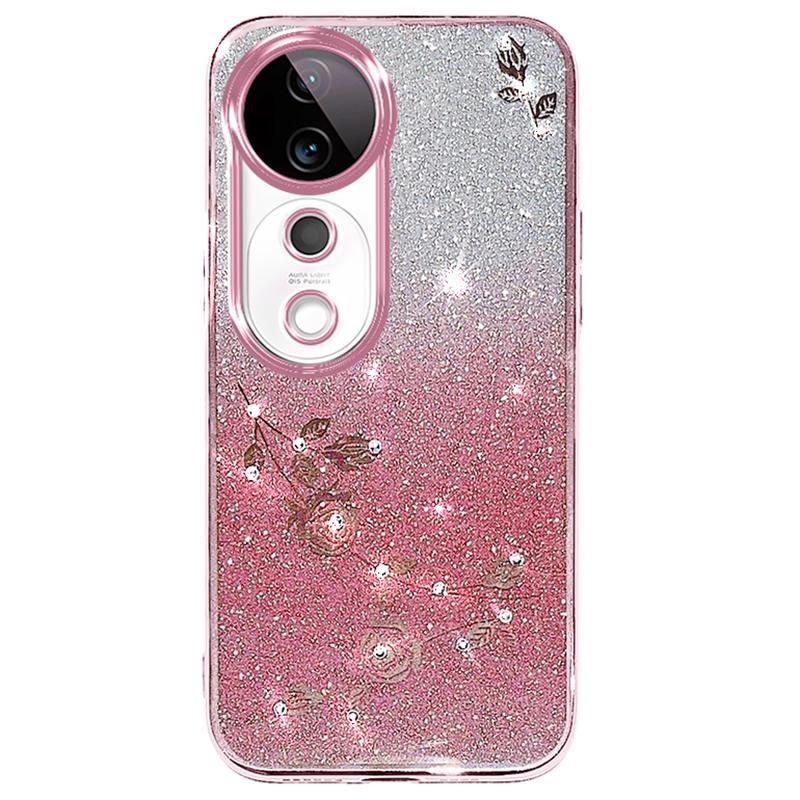 

For vivo S19 Pro 5G Glitter Case Anti-Drop TPU Gradient Phone Cover Rose Gold