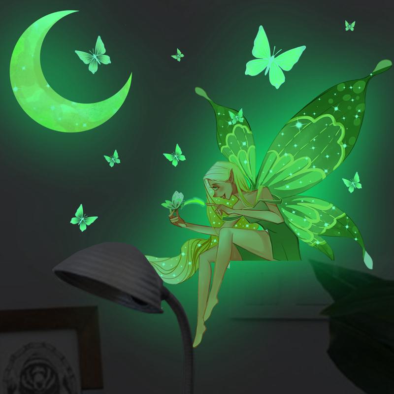 Cartoon Rainbow Luminous Wall Stickers Glow In The Dark Cloud Heart DIY Wall Decal For Baby Kids Room Nursery Home Decorations