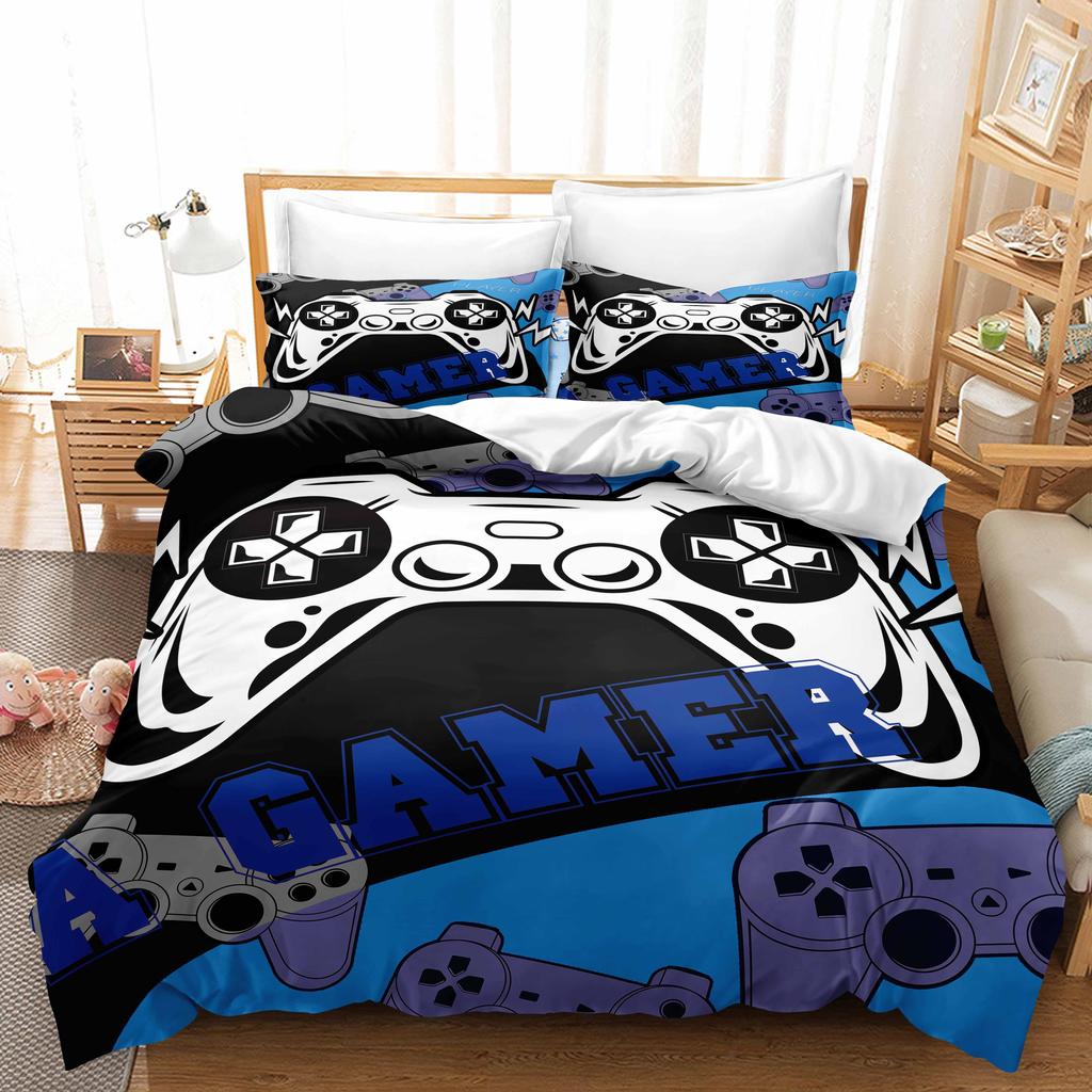 3D Printing Boy's Room Bedding Set Game Handle Duvet Cover 2/3 Pieces AU140 * 210 Full Size Quick Drying Easy Cleaning Home Decoration
