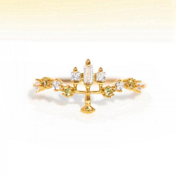 Korean CZ Sweet Crystal Zircon Heart Ring For Women Exquisite Shell Flower Opening Finger Rings Girls Princess Wedding Jewelry