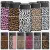 Phone Case for Samsung Galaxy Z Flip 3 4 5 6 Folding Black Shell For Samsung Z Flip4 Flip5 PC Hard Cover Leopard Cheetah Print