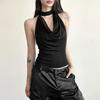 Solid Color Simple Casual All-match Cool Confident Sexy Beautiful High Street Summer Travel Women's Thin Halter Vest