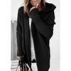 Hooded Knit Temperament Commuter Bat Shape Soft Loose Back Splicing Sweater