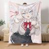 Soft Plush Blanket with Anime Girl & Cat Design - All-Season Cozy Throw for Bed, Sofa, or Home Decor, Perfect for Bedroom, Livin