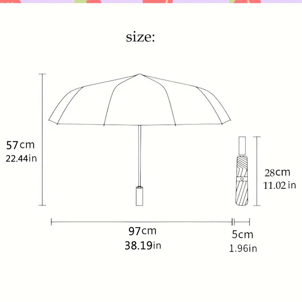 Hello Kitty Strawberry Floral Compact Travel Automatic Umbrella Compact 8 Rib Design Compact Design Perfect for Outdoor Adventures Elegant Umbrella