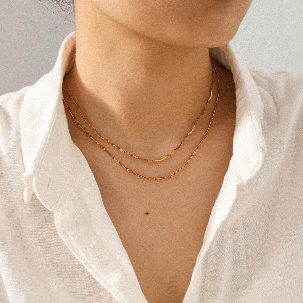 Handmade chain jewelry necklace for women, unique versatile clavicle chain, light luxury niche titanium steel neck ornament