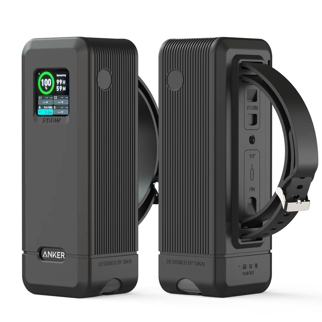 Pour Anker Prime 27 650 mAh 250 W Power Bank Étui en Silicone Étui de Transport Portable pour Voyage Support de Rangement avec rangement pour carte TF/SIM