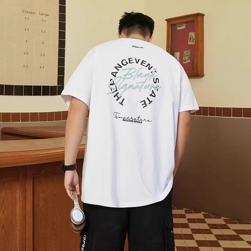 Stretch Fit Anti-wrinkle Loose Men's Short-sleeved Trend Printing Fashion Short-sleeved Top Cotton Comfortable Lightweight T-shirt