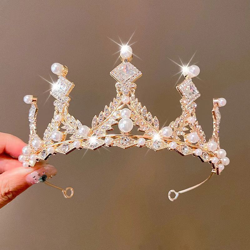 Birthday Crown Headwear Princess High-End Crown Girls Hairpin Headband Children Little Girl Headband Bridal Hair Accessories