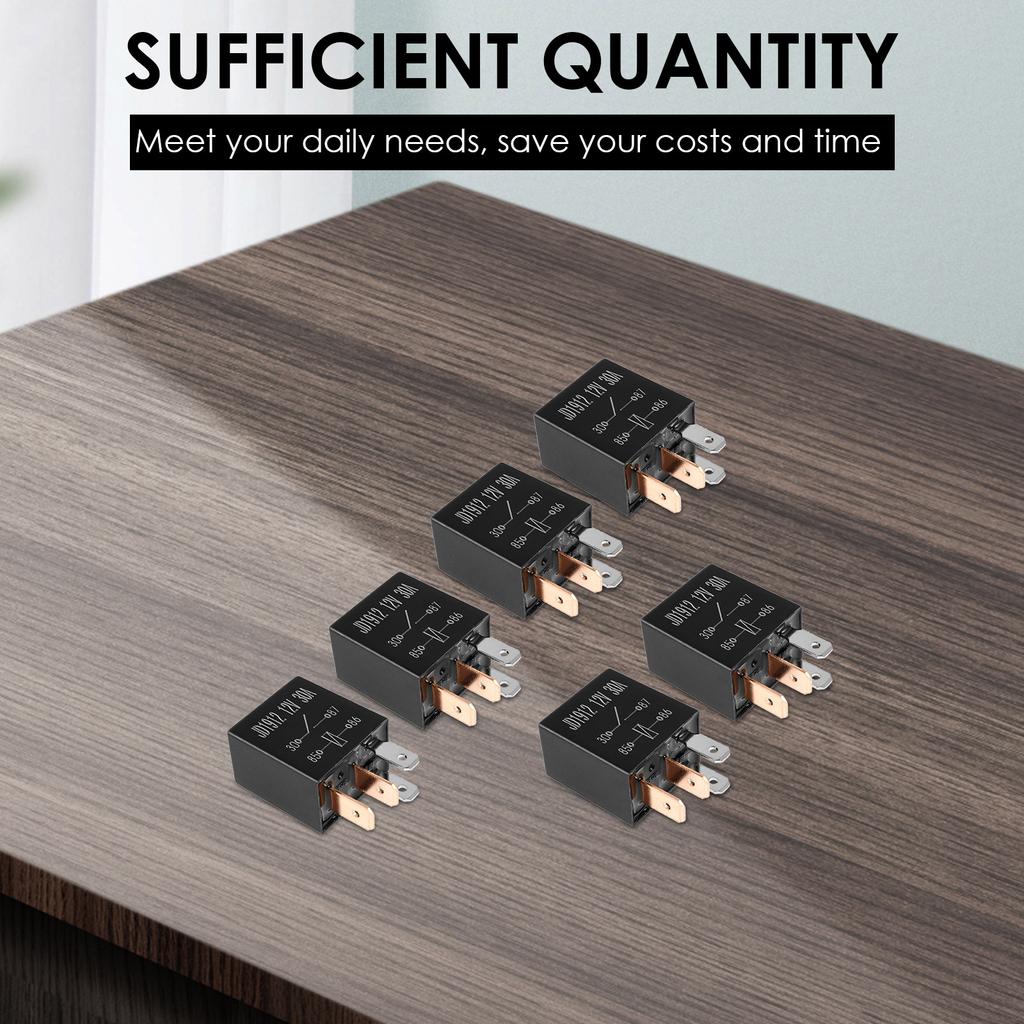 12VDC 30A 4-Pin Automotive Relay Fixes Fuel Pump Cooling Fan and Errors for Automobile Motorcycle Spdt Multi-Purpose Starter Re