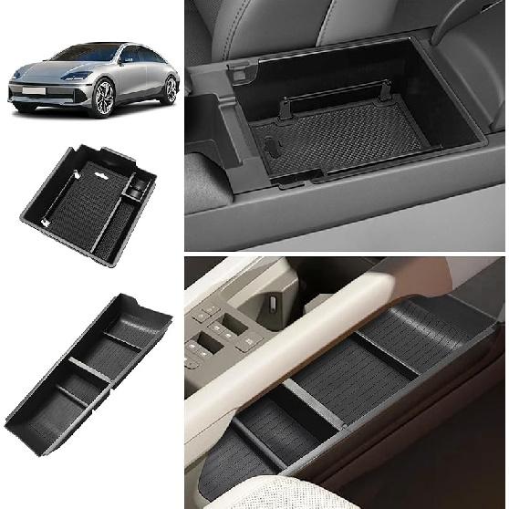 BestEvMod for Ioniq6 Lower Center Console Organizer Tray Storage Box Armrest Accessories ABS Material Compatible with Hyundai Ioniq 6 Accessories
