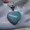 Heart Shape Amazonite Gemstone 925 Sterling Silver Pendant Jewelry, Love Gift Wedding Pendant Jewelry