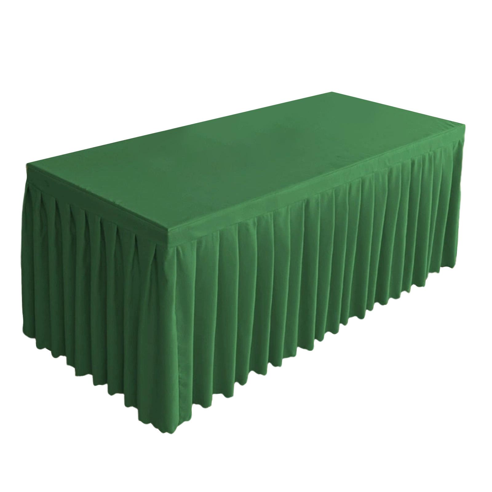 

4FT Rectangular Polyester Tablecloth Wrinkle Resistant Table Skirt with Pleated Design for 120x60x75cm Tables Suitable for Event and Banquet Use One Size