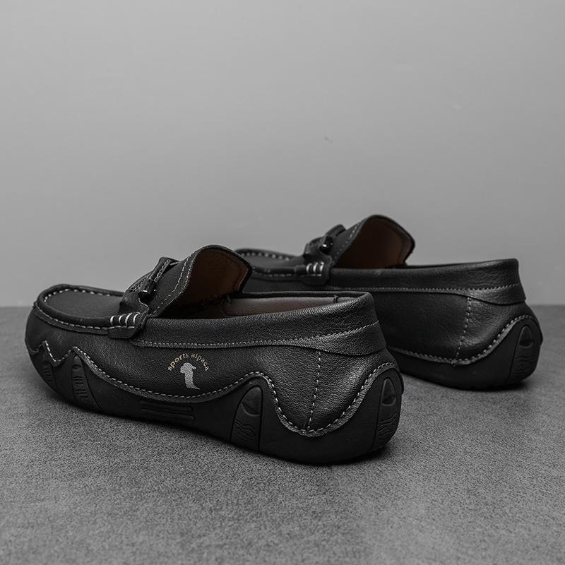 Autumn Spring New Men's Casual Leather Shoes Hand-stitched a Slip-on Driving Shoes Octopus Men's Loafers Shoes M1027
