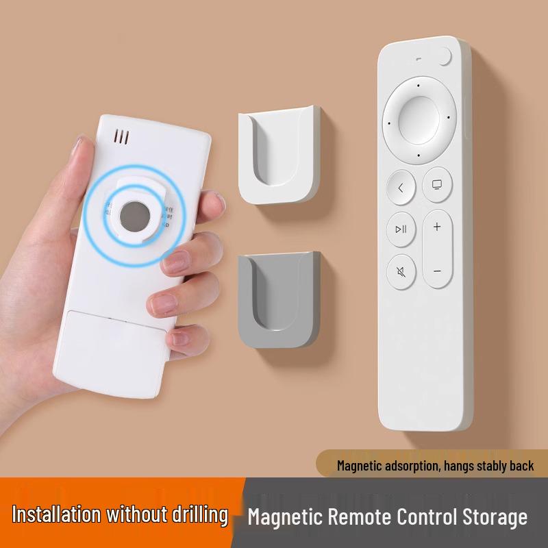Magnetic Wall-Mounted Remote Holder with Strong Suction - No-Drill, No-Marking for TV and Air Conditioner Remotes