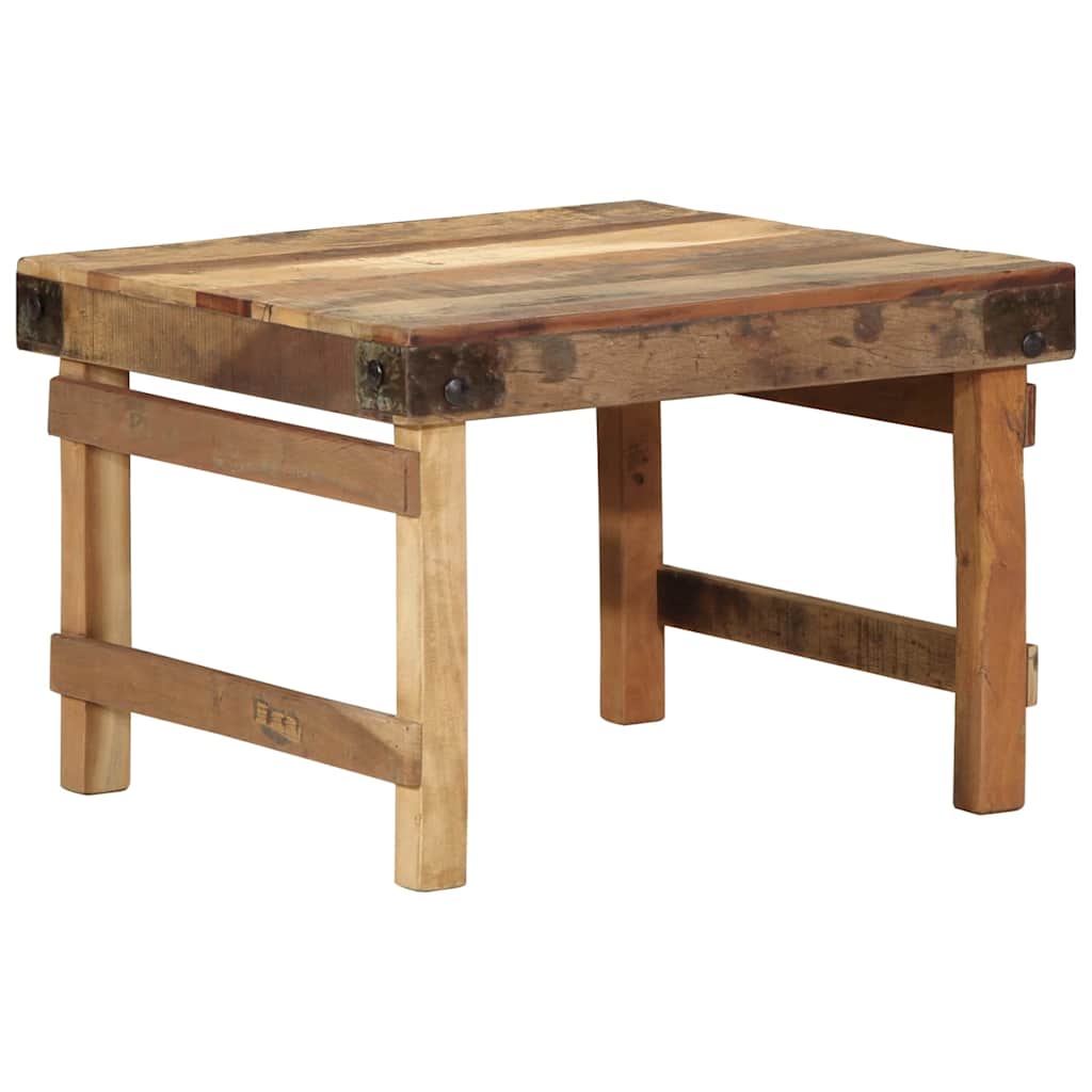 Coffee Table Brown 60 X 55 X 40 Cm Solid Upcycled Wood