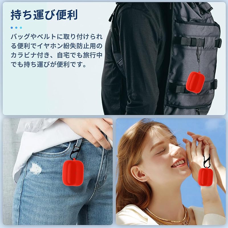 For Sony LinkBuds Fit WF-LS910N for Case Cover [NOUKAJU] Wireless Earphones Silicon Protective Case (With Carabiner + Strap Included) ) Fall