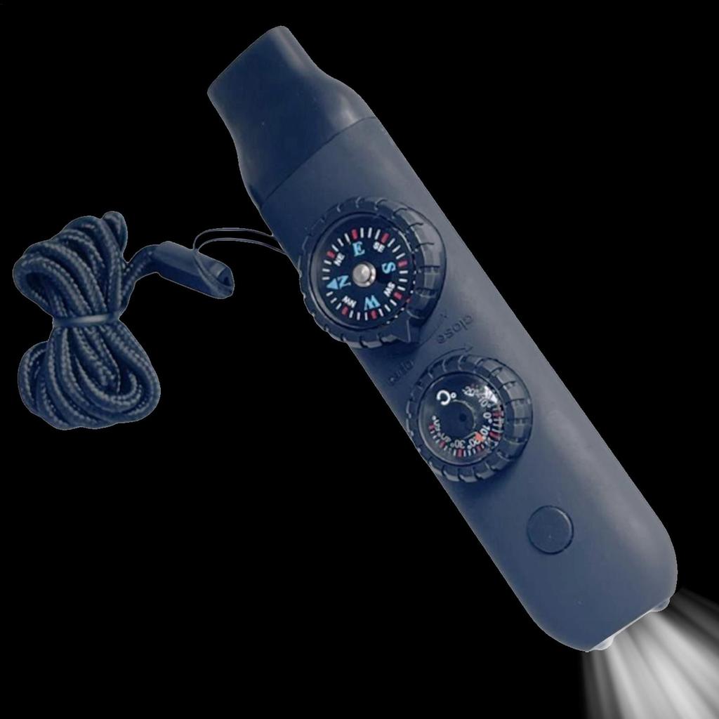 Outdoor Portable 7in1 Survival Whistle With Compass Survival Whistles With Light Safety Gear Safety Emergency Survival Tools