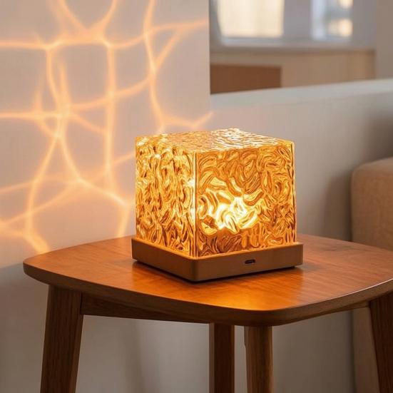 Ocean Wave Projector Table Light with Remote 16 Colors Changing Water Ripple Projection Night Lamp Kids Room Bedroom Bathroom Decorative Ambient Light