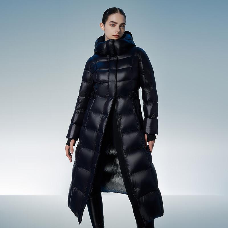 Tanboer Women's Long Goose Down Hooded Puffer Jacket